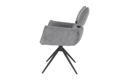 Armlehnstuhl MARJA - drehbar, Stoff, Grau