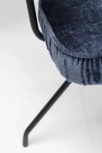 Drehstuhl- Stoff, Blau, Stahl, Schwarz, Pulverbeschichtet