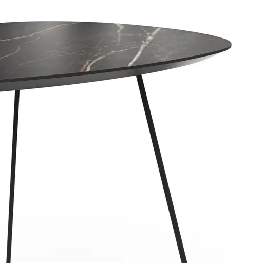 Ecktisch Fano - LBH ca. 59x50x55 cm, HPL, Schwarz Marmoriert