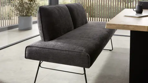 Polsterbank Elda - Breite ca. 184 cm, Stoff, Anthrazit