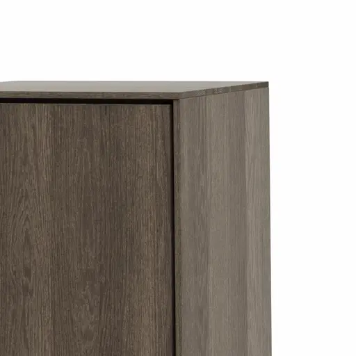 Vitrine Saratoga - links, Buche massiv, silbergrau geölt