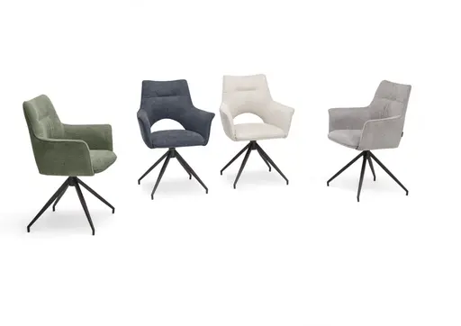 Armlehnstuhl MALEEN - drehbar, Stoff, Grün