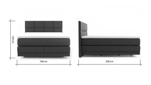 Boxspringbett Alpin Luxe - Liegefläche ca. 160x200 cm, Stoff, Dunkelbraun
