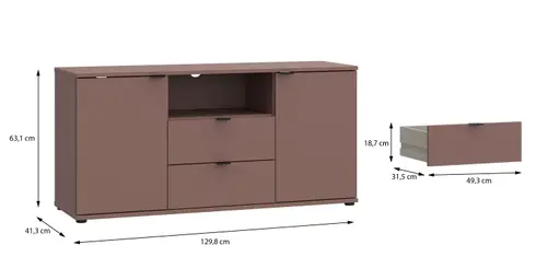 TV-Board FINELLA- Terracotta