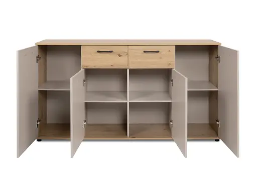 Sideboard- B ca. 160 cm, Eiche Dekor, Beige