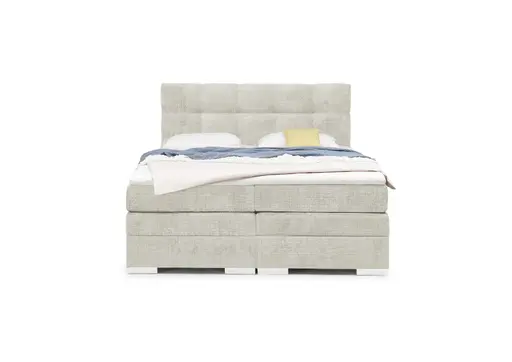 Boxspringbett SANDRIN I- Liegefläche ca. 180x200 cm, Stoff, Creme