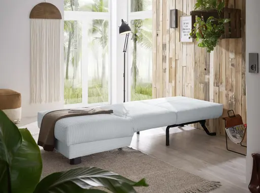 Faltsessel Easy Optik A - ohne Armlehnen inkl. Schlaffunktion, Cord, Hellblau