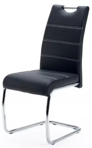 Freischwinger - Kunstleder, Schwarz