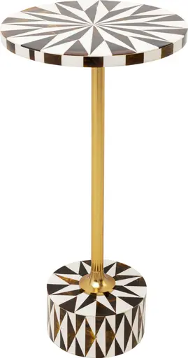 Beistelltisch- DH ca. 25x50 cm, Braun, Weiß, Stahl, Weiß