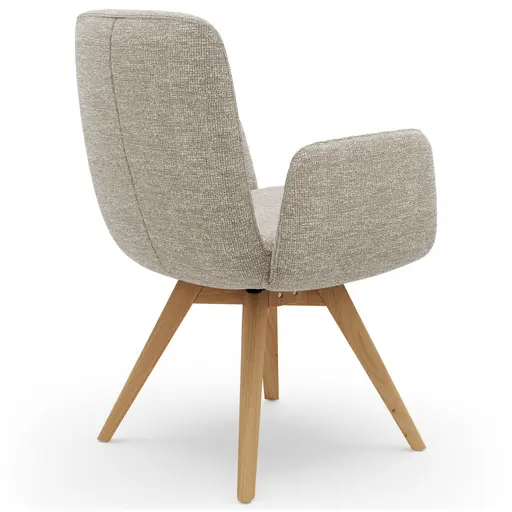 Armlehnstuhl Kamari - Stoff, Graubeige