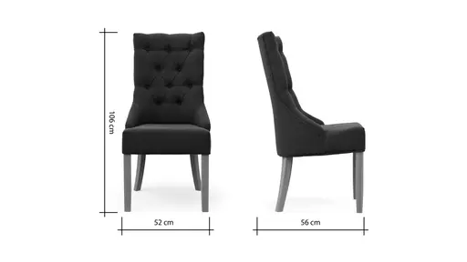 Stuhl Litchfield - Stoff, Schwarzgrau