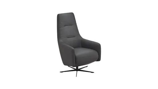 Relaxsessel Rufus - inkl. Relaxfunktion (motorisch), Akku, Leder, Anthrazit