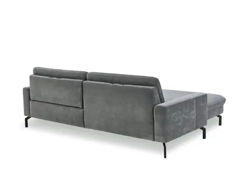 Ecksofa - Longchair links mit 1,5-Sitzer, Stoff, Anthrazit