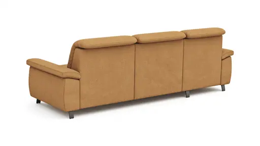 Ecksofa Cornella Classic - Longchair links mit 2-Sitzer, Stoff, Curry