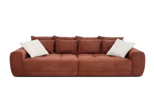 Megasofa JANNI - 3-Sitzer, Stoff, Rost