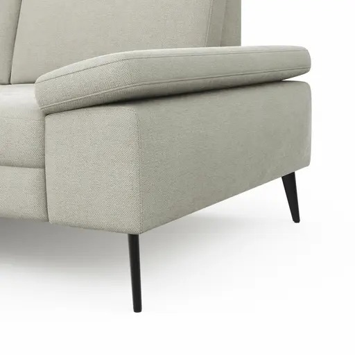 Ecksofa Houston - Longchair groß links mit 1,75-Sitzer, inkl. Sitztiefenverstellung und Armlehne klappbar, Stoff, Natur