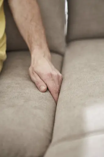 Ecksofa Rockport B - 2,5-Sitzer mit Longchair rechts inkl. Kopfteil verstellbar und Sitztiefe verstellbar (motorisch), Stoff, Khaki