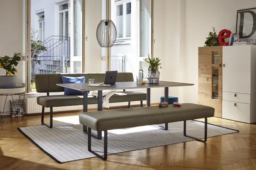 Polsterbank Carmelo - Breite ca. 183 cm, Leder olivgrün