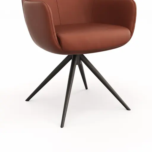 Armlehnstuhl Mis - Leder, Rost, Gestell, Schwarz