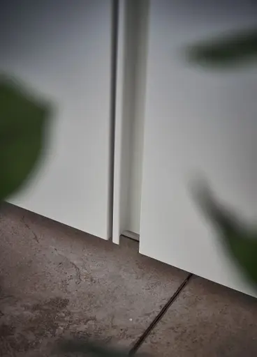 Drehtürenschrank Loretto - B ca. 280 cm, Melamin matt, Weiß