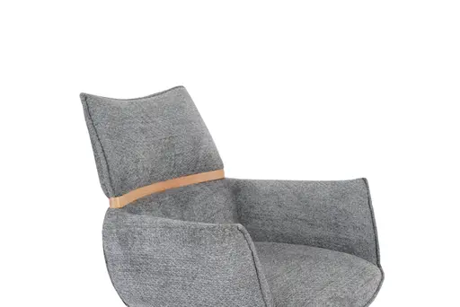 Armlehnstuhl MAROU - drehbar, Stoff, Graublau