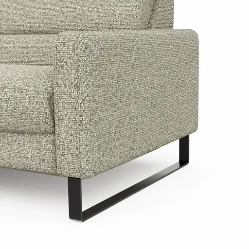 Ecksofa Valera - Longchair mit 3-Sitzer rechts inkl. Rückenlehne verstellbar und Relaxfunktion motorisch, Stoff, Limone