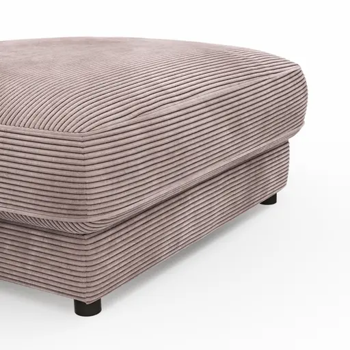Hocker Juni - LB ca. 90x90 cm, Cord, Altrosa