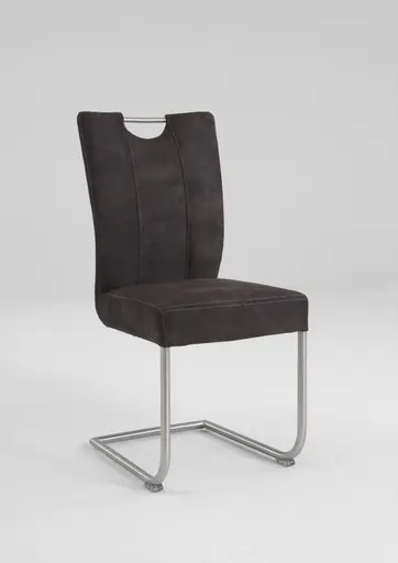 Freischwinger - Stoff, Dunkelbraun