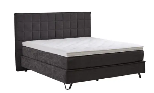 Boxspringbett Belina - Liegefläche ca. 180x200cm, Stoff, Anthrazit