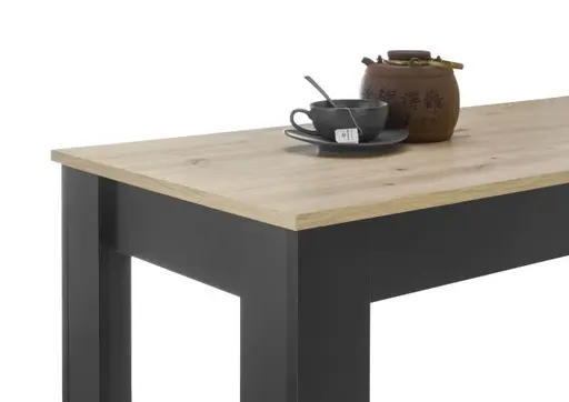 Bartisch - LB ca. 115x50 cm, Artisan Eiche Nachbildung, Schwarz