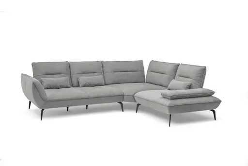 Ecksofa PAYTON -2,5-Sitzer, Ecke rechts, Stoff, Silbergrau