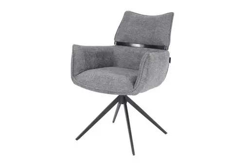 Armlehnstuhl MARJA - drehbar, Stoff, Grau