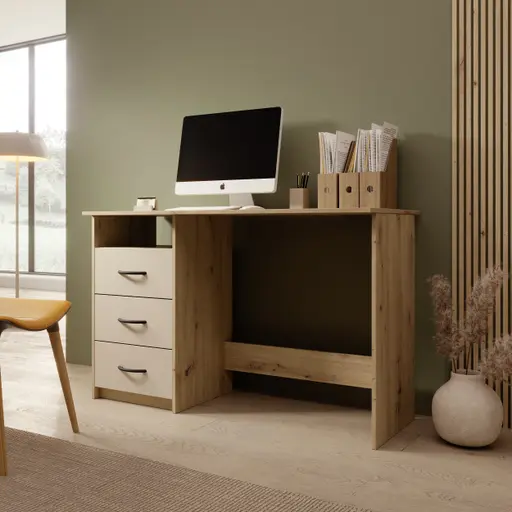 Schreibtisch - LB ca. 123x50 cm, Eiche Dekor, Kaschmir