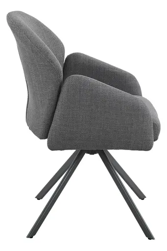 Armlehnstuhl - drehbar, Stoff, Grau