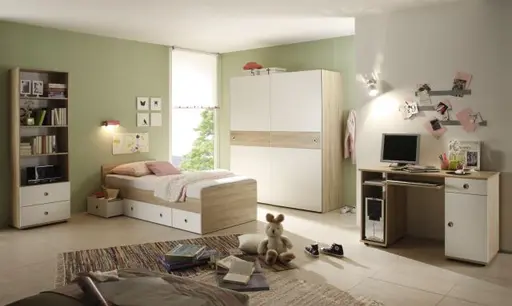 Regal, Eiche Dekor, Weiß