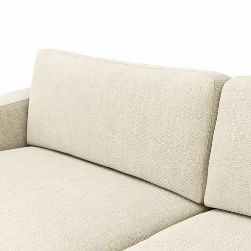 Ecksofa Juni - 1,5-Sitzer mit Longchair rechts, Stoff, Natur