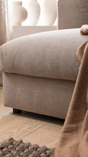 Ecksofa Stormy - Longchair links mit 2,5-Sitzer, Stoff, Graubeige