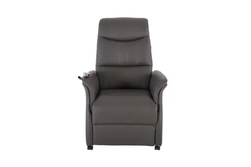 TV-Sessel MARIK - Aufstehhilfe, Relaxfunktion, Kopfteilverstellung, Leder, Dunkelgrau