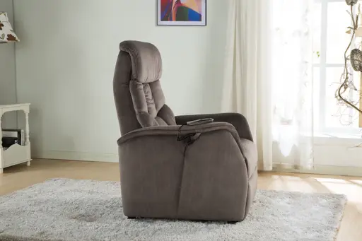 TV-Sessel - Aufstehhilfe, Relaxfunktion, Kopfteilverstellung, Stoff, Grau