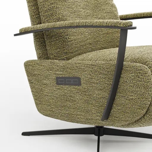 TV-Sessel Lima - Größe M, Relaxfunktion motorisch, Stoff, Moos