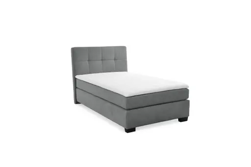 Boxspringbett JILA- Ligefläche ca. 120x200 cm, Stoff, Dunkelgrau