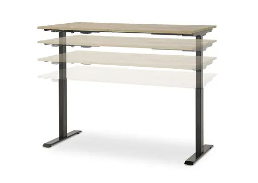 Schreibtisch GELI - höhenverstellbar, LB ca. 180x80 cm, Graphit, Schwarz