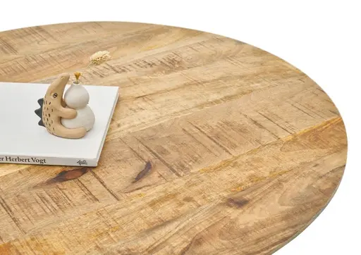 Couchtisch - Ø/H ca. 80x40 cm, Mangoholz massiv
