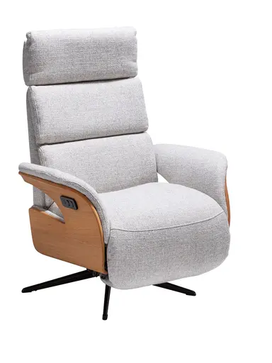 Relaxsessel Amila - Größe S, inkl. 2-motorischer Relaxfunktion und Kopfteilverstellung, Stoff, Silbergrau