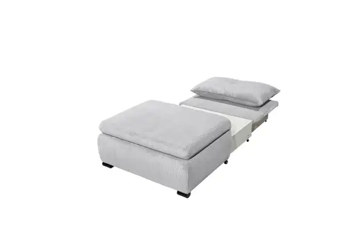 Schlafsofa - 1-Sitzer inkl. Schlaffunktion, Stoff, Hellgrau