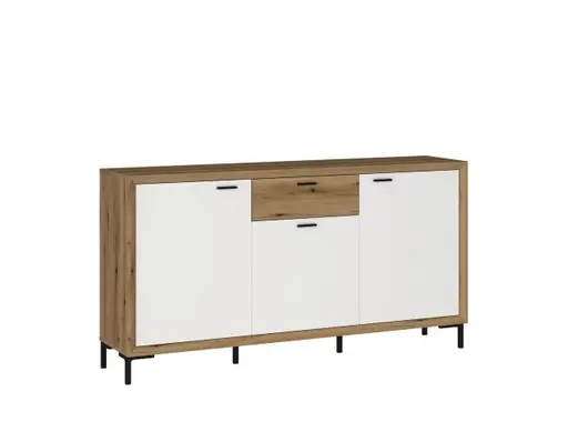 Sideboard- Eiche Dekor, Weiß