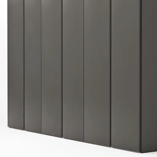 Drehtürenschrank Loretto - B ca. 280 cm, Lack matt, Anthrazit