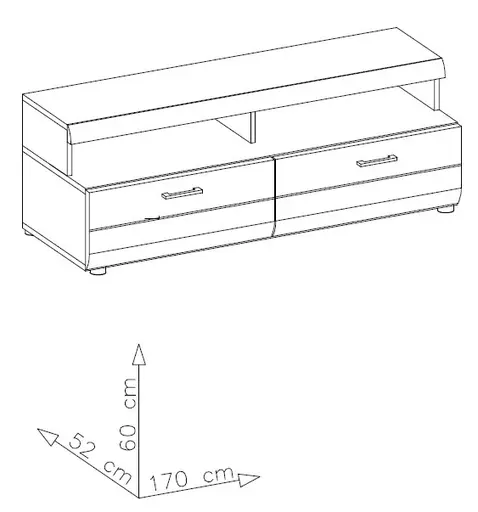 Wohnwand - mit Beleuchtung, Eiche Altholz Nachbildung, Kaschmir