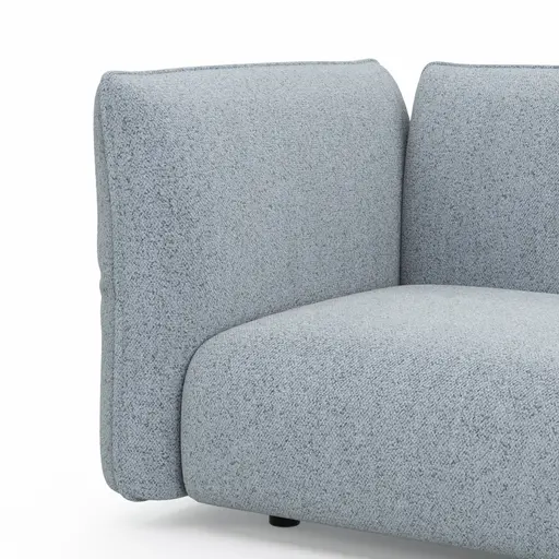 Ecksofa Motone - 2,5-Sitzer mit Ecke rechts, Stoff, Hellblau