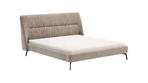 Bett Alvito - Liegefläche ca. 180x200 cm, Stoff, Beige